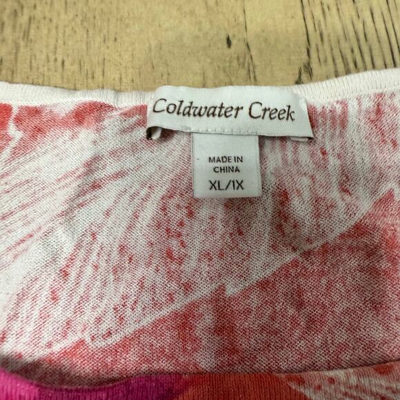 Coldwater Creek Pink Floral Silk Blend Oversized Top Poncho Like XL - Picture 3 of 8